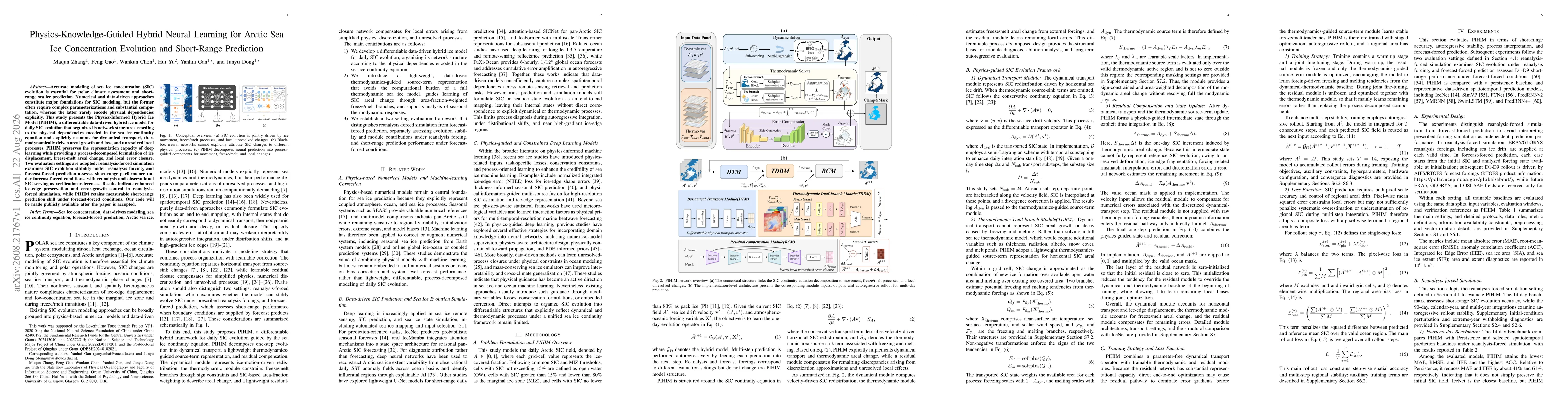 Thumbnail for Physics-Knowledge-Guided Hybrid Neural Learning for Arctic Sea Ice Concentration Evolution and Short-Range Prediction