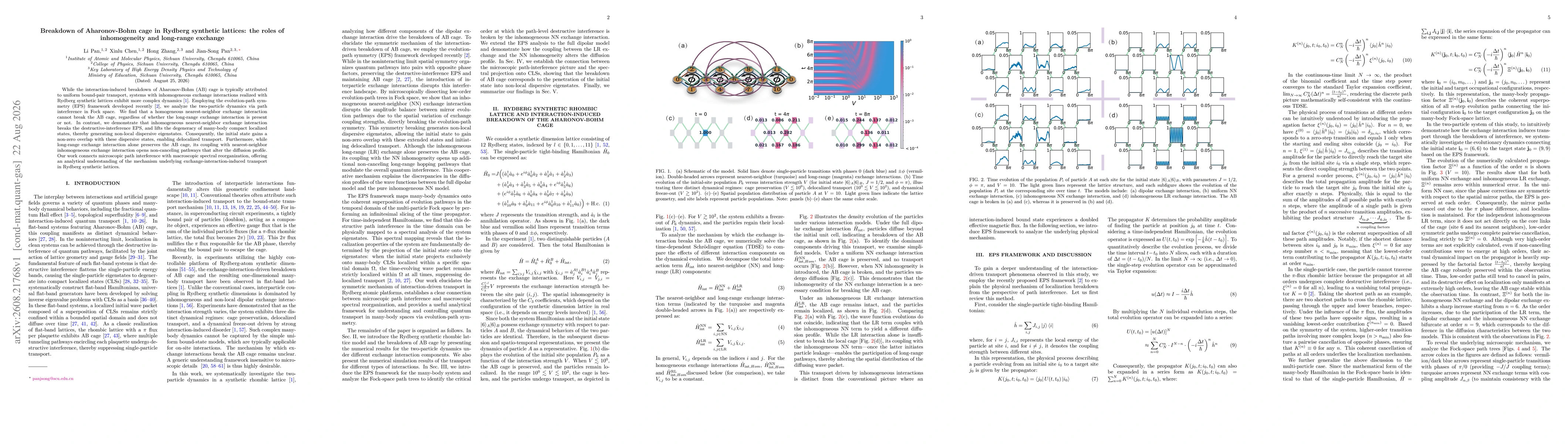 Thumbnail for Breakdown of Aharonov-Bohm cage in Rydberg synthetic lattices: the roles of inhomogeneity and long-range exchange