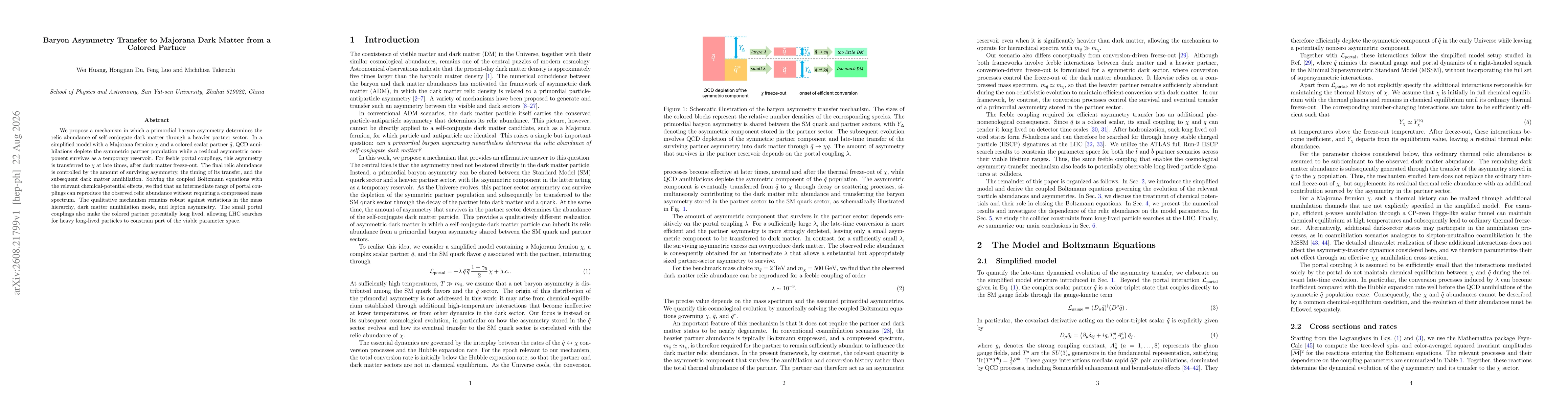 Thumbnail for Baryon Asymmetry Transfer to Majorana Dark Matter from a Colored Partner