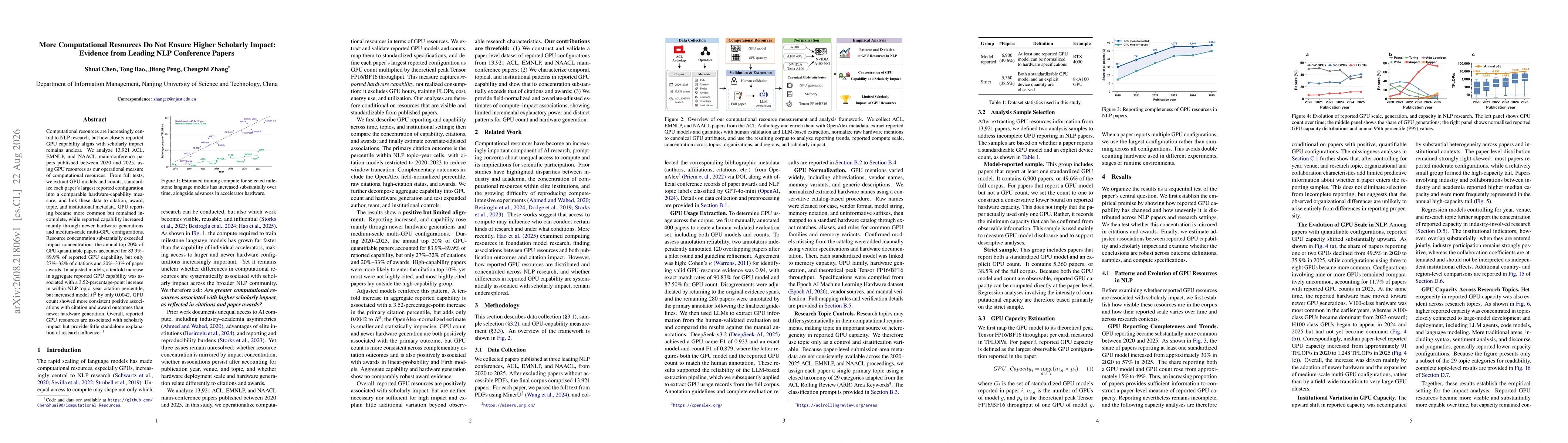 Thumbnail for More Computational Resources Do Not Ensure Higher Scholarly Impact: Evidence from Leading NLP Conference Papers