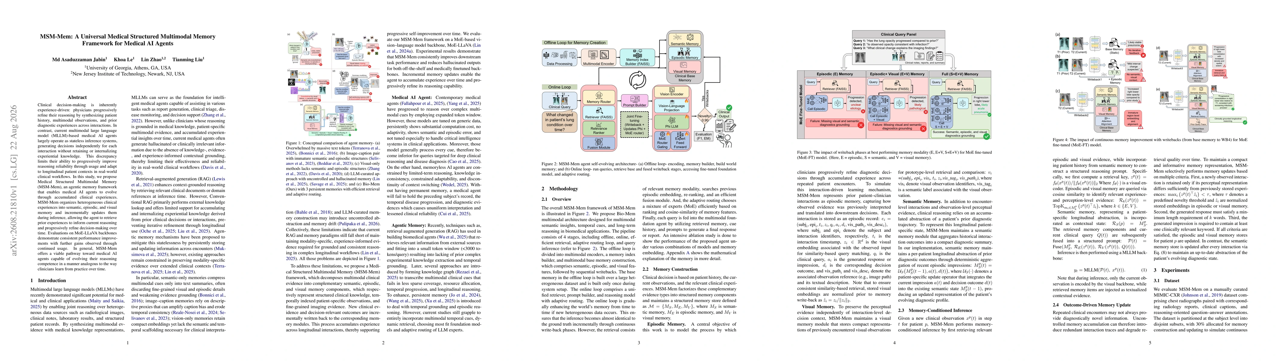 Thumbnail for MSM-Mem: A Universal Medical Structured Multimodal Memory Framework for Medical AI Agents