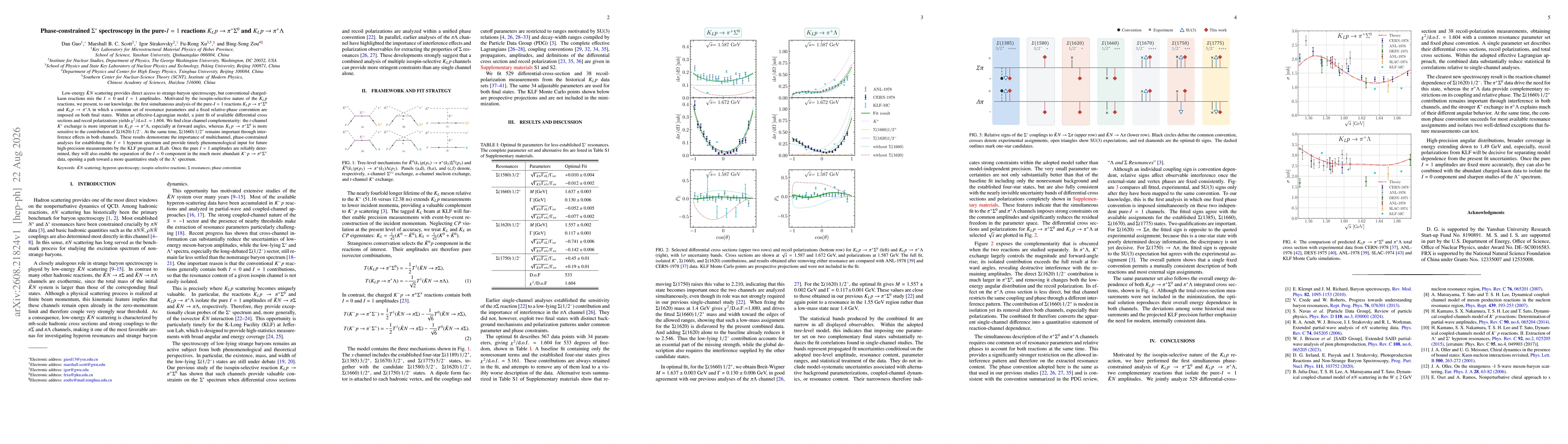 Thumbnail for Phase-constrained $Σ^*$ spectroscopy in the pure-$I=1$ reactions $K_Lp\toπ^+Σ^0$ and $K_Lp\toπ^+Λ$