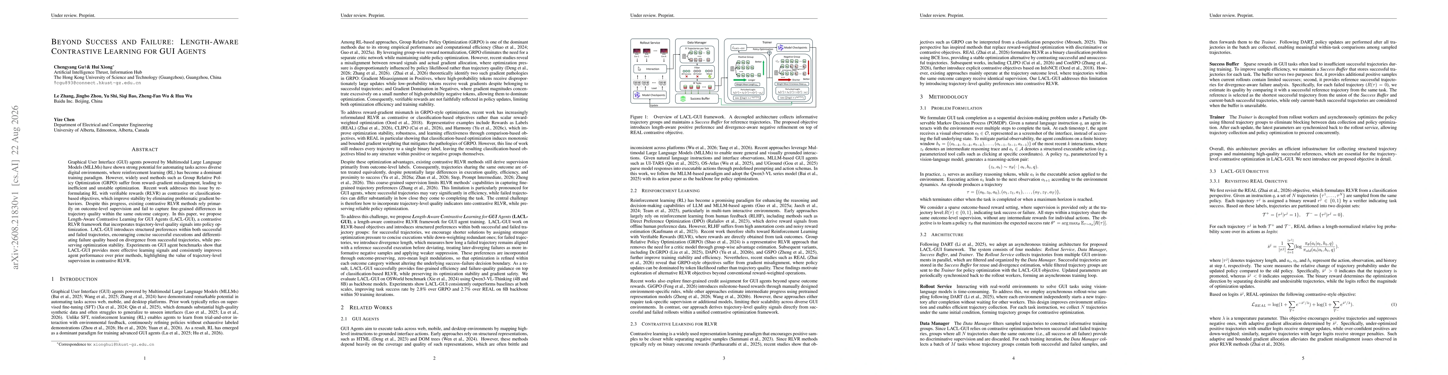 Thumbnail for Beyond Success and Failure: Length-Aware Contrastive Learning for GUI Agents