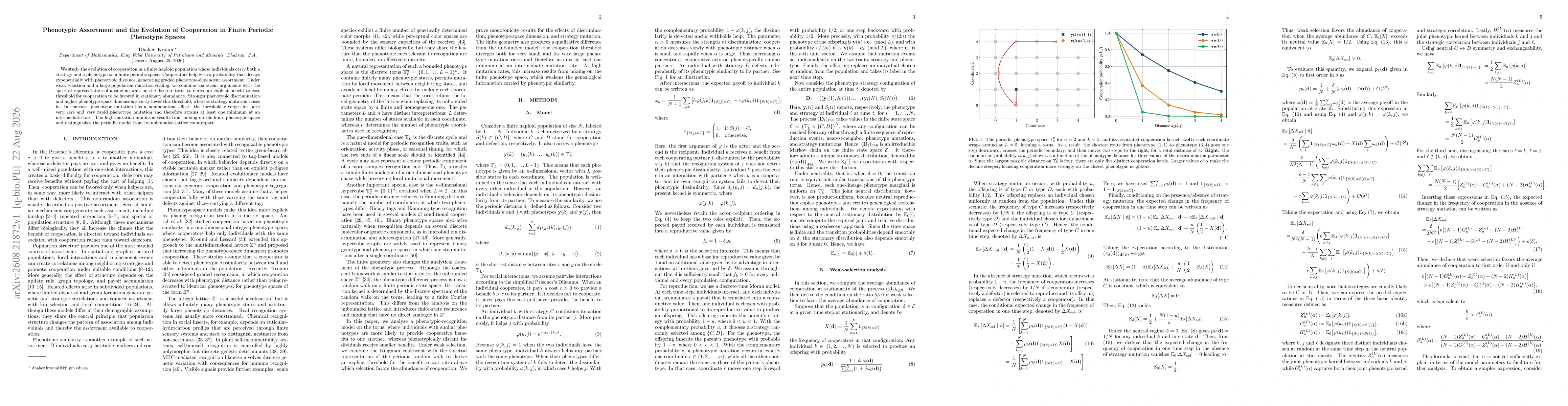 Thumbnail for Phenotypic Assortment and the Evolution of Cooperation in Finite Periodic Phenotype Spaces