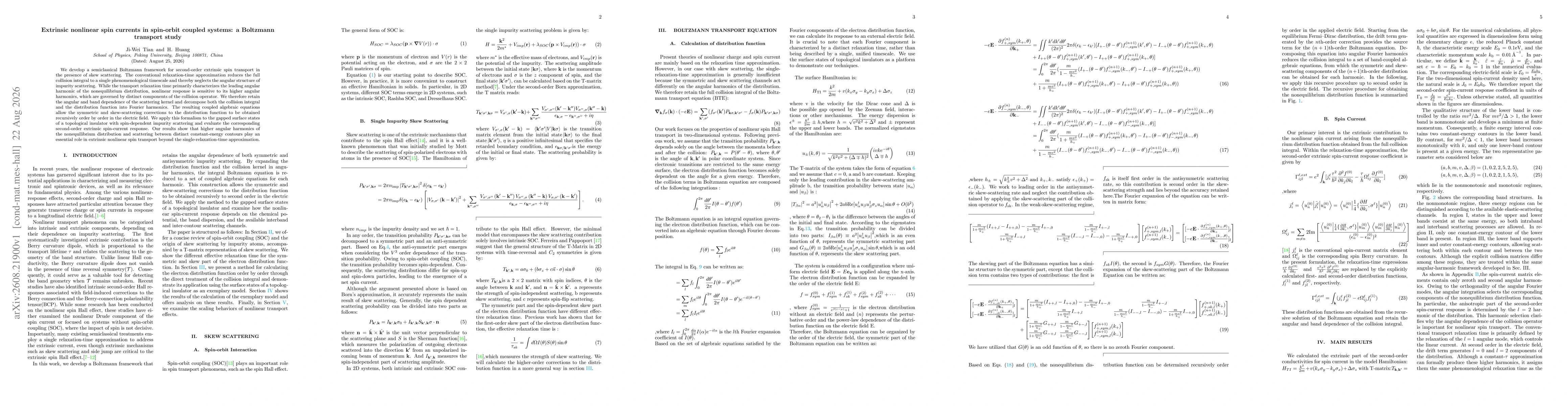 Thumbnail for Extrinsic nonlinear spin currents in spin-orbit coupled systems: A Boltzmann transport study