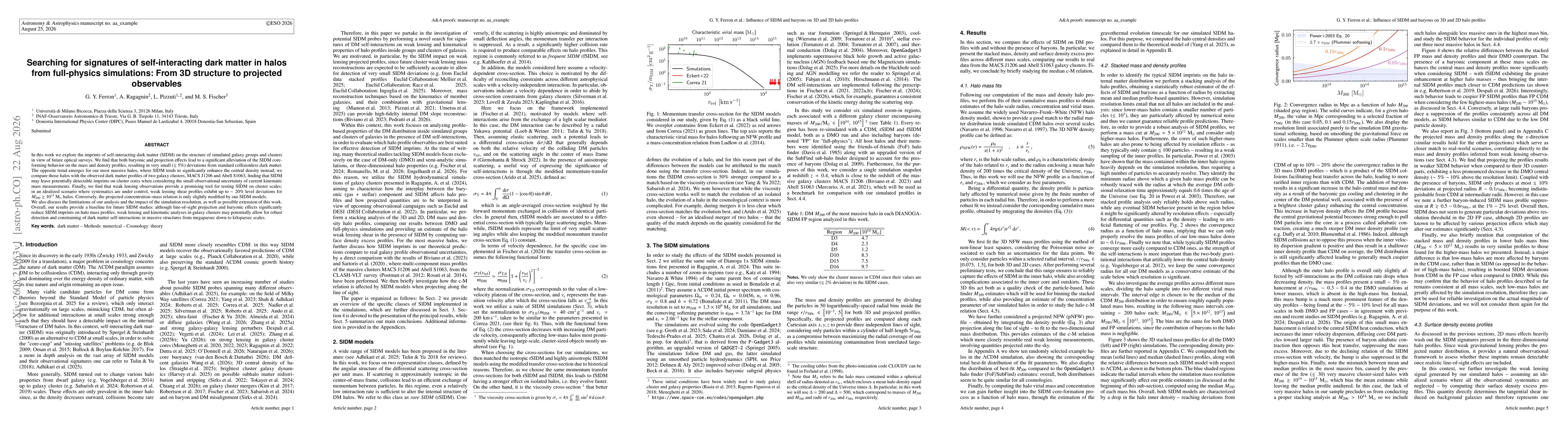 Thumbnail for Searching for signatures of self-interacting dark matter in halos from full-physics simulations: From 3D structure to projected observables
