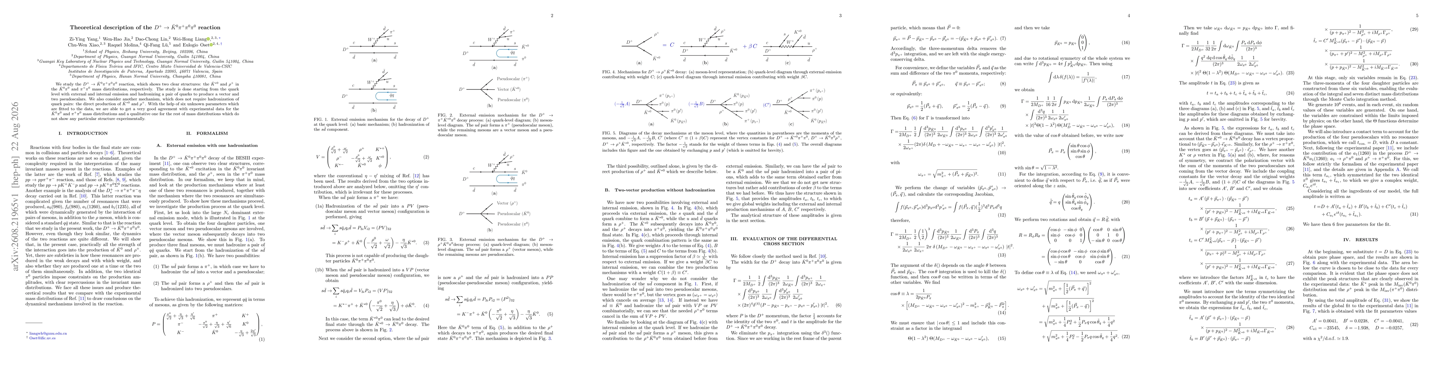 Thumbnail for Theoretical description of the $D^{+} \to \bar{K}^{0} π^{+} π^{0} π^{0}$ reaction