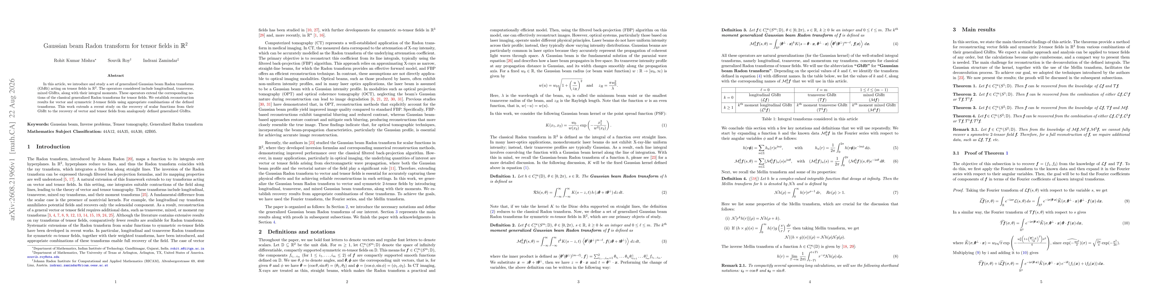 Thumbnail for Gaussian beam Radon transform for tensor fields in $\mathbb{R}^2$