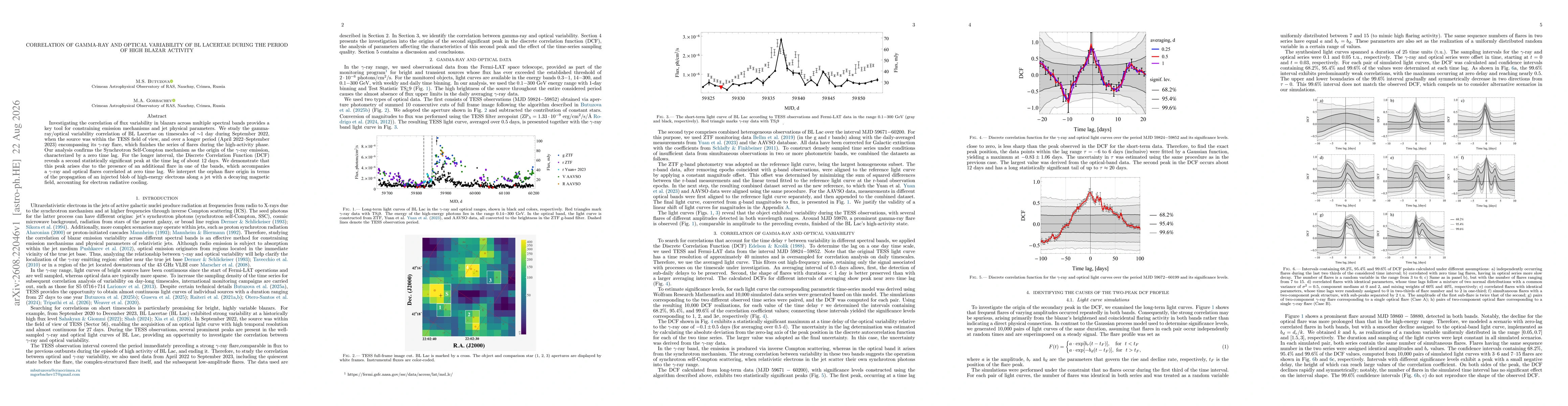 Thumbnail for Correlation of gamma-ray and optical variability of BL~Lacertae during the period of high blazar activity