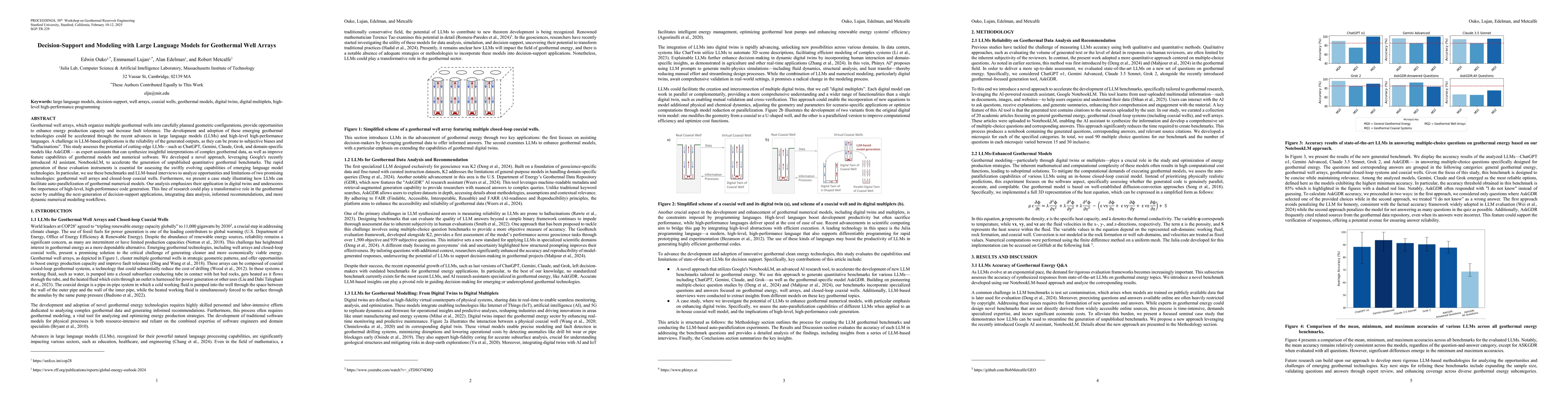 Thumbnail for Decision-Support and Modeling with Large Language Models for Geothermal Well Arrays