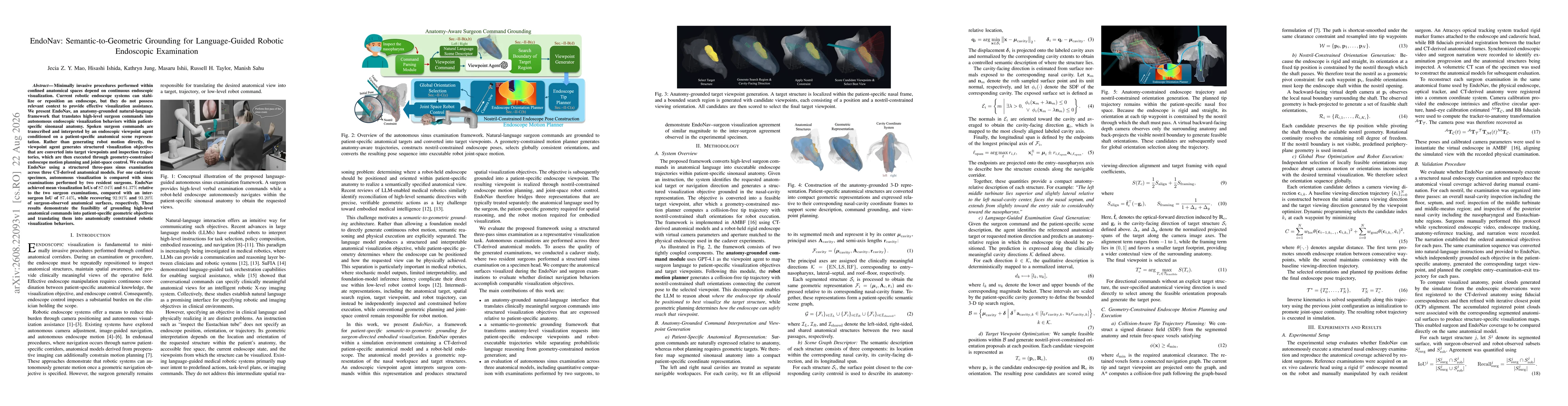 Thumbnail for EndoNav: Semantic-to-Geometric Grounding for Language-Guided Robotic Endoscopic Examination