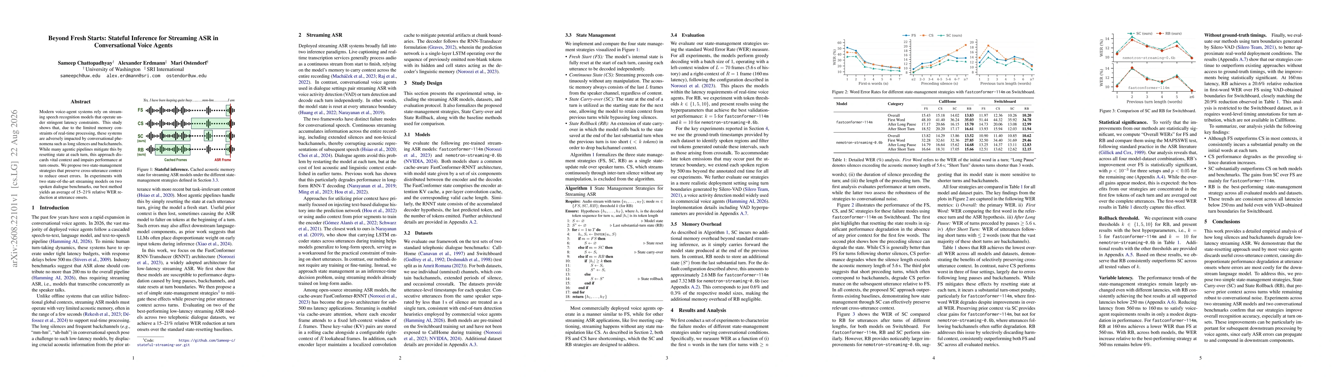 Thumbnail for Beyond Fresh Starts: Stateful Inference for Streaming ASR in Conversational Voice Agents