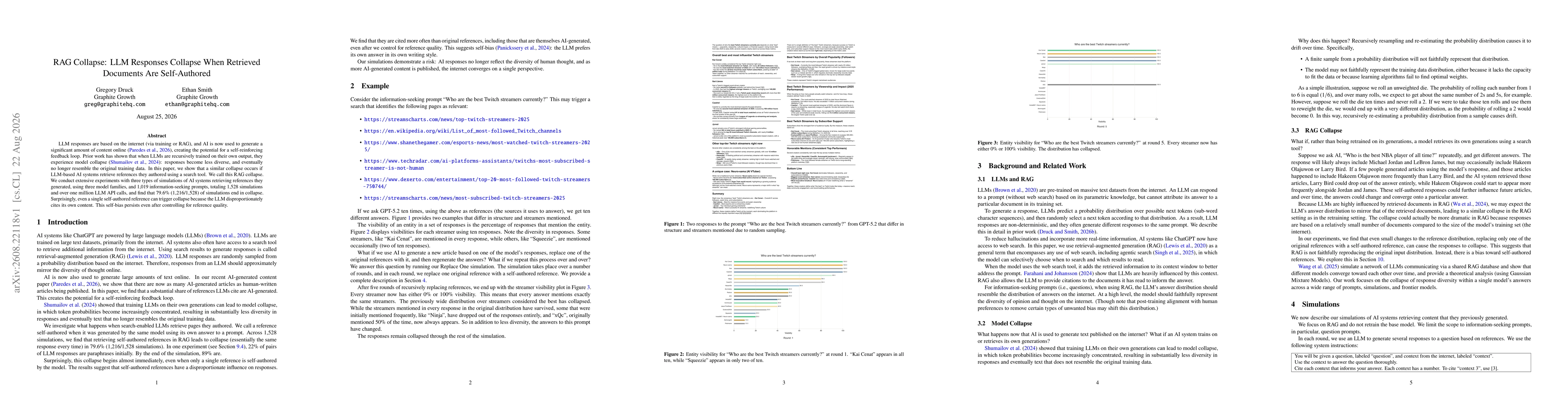 Thumbnail for RAG Collapse: LLM Responses Collapse When Retrieved Documents Are Self-Authored