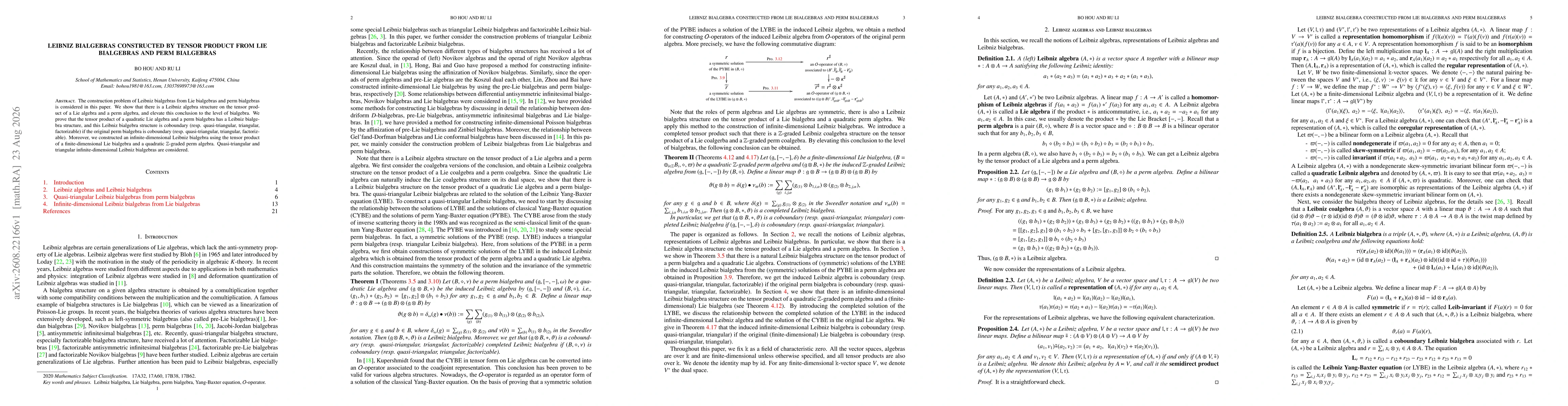 Thumbnail for Leibniz bialgebras constructed by tensor product from Lie bialgebras and perm bialgebras