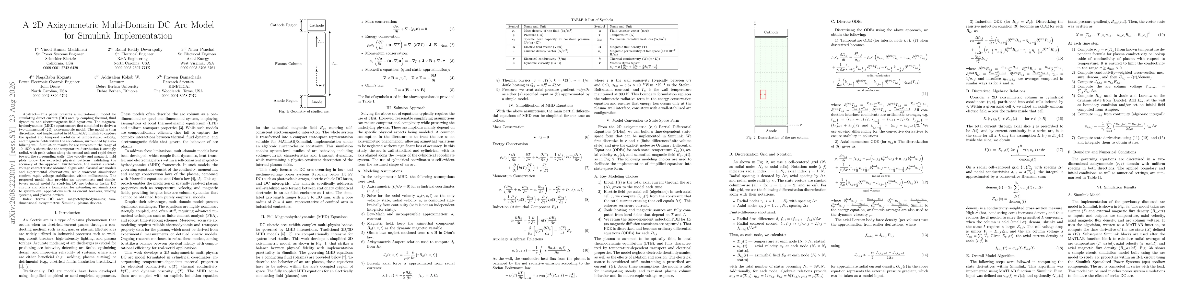 Thumbnail for A 2D Axisymmetric Multi-Domain DC Arc Model for Simulink Implementation