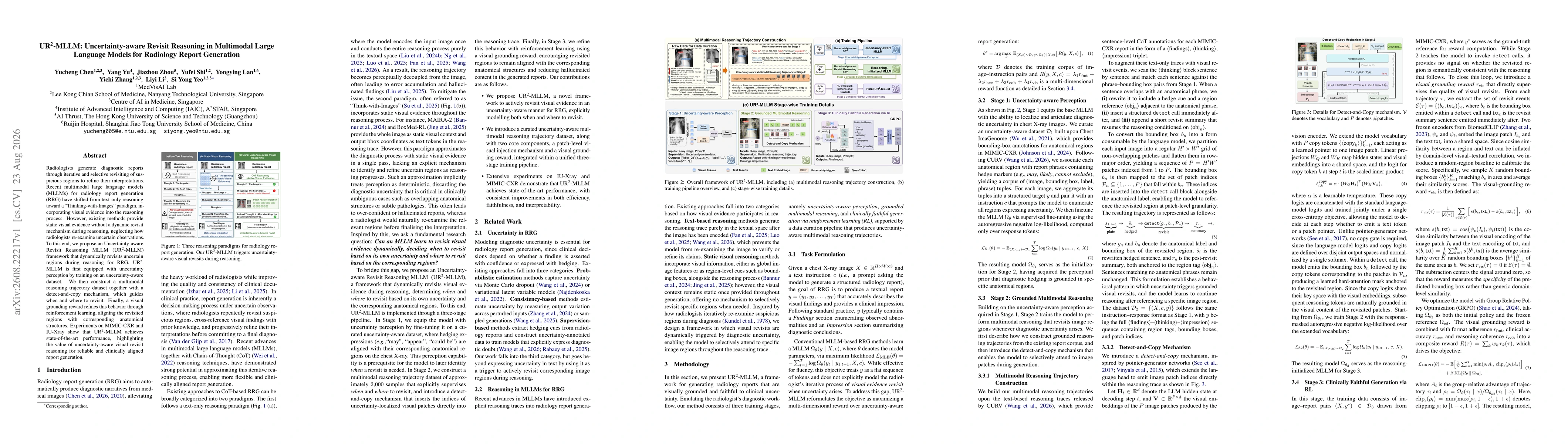 Thumbnail for UR$^{2}$-MLLM: Uncertainty-aware Revisit Reasoning in Multimodal Large Language Models for Radiology Report Generation