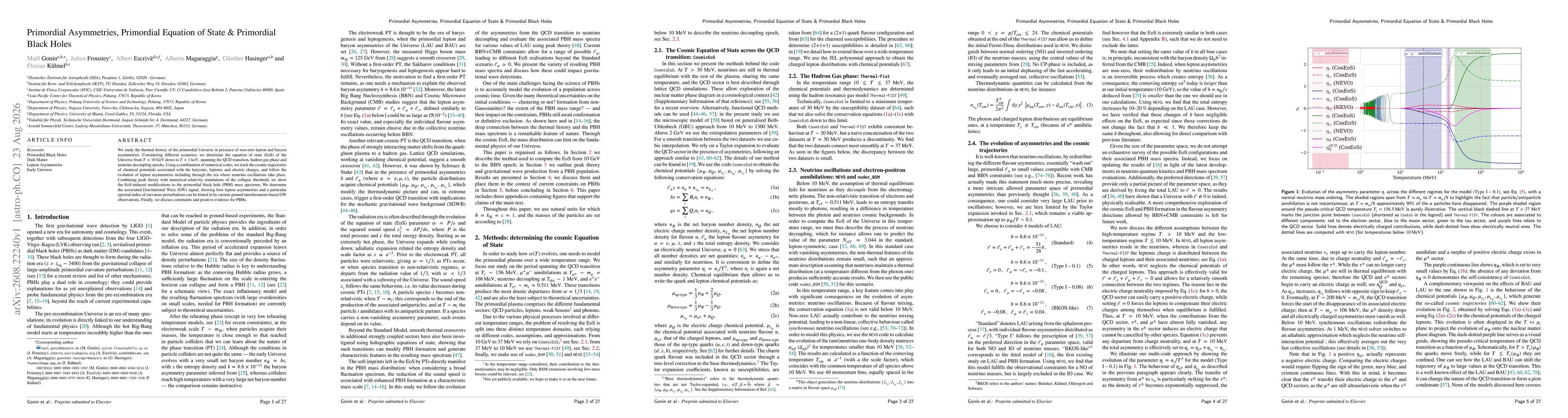 Thumbnail for Primordial Asymmetries, Primordial Equation of State & Primordial Black Holes