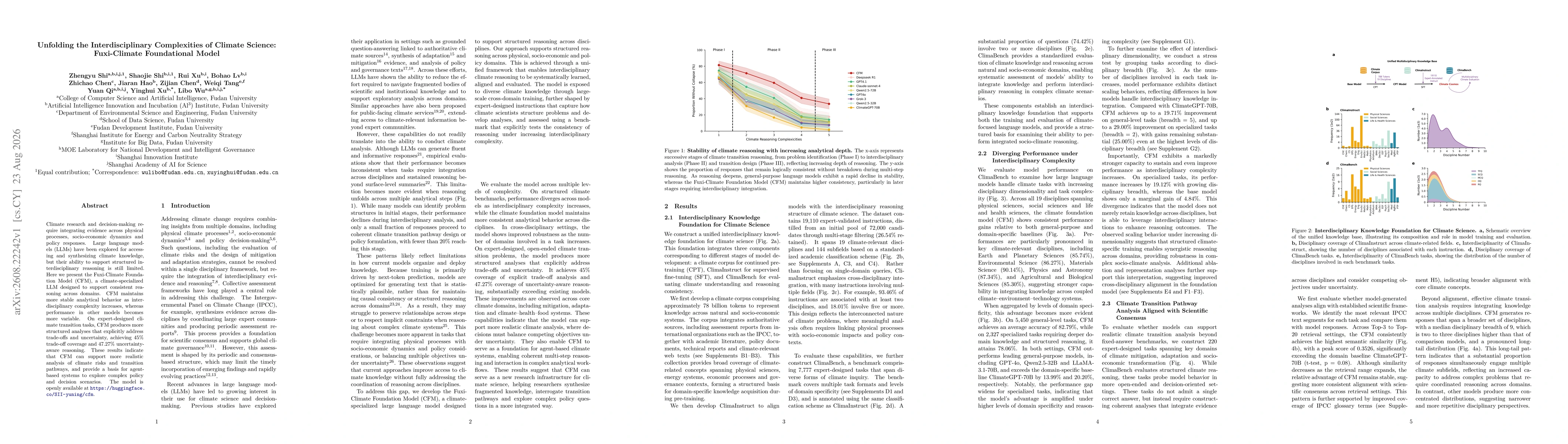 Thumbnail for Unfolding the Interdisciplinary Complexities of Climate Science: Fuxi-Climate Foundational Model