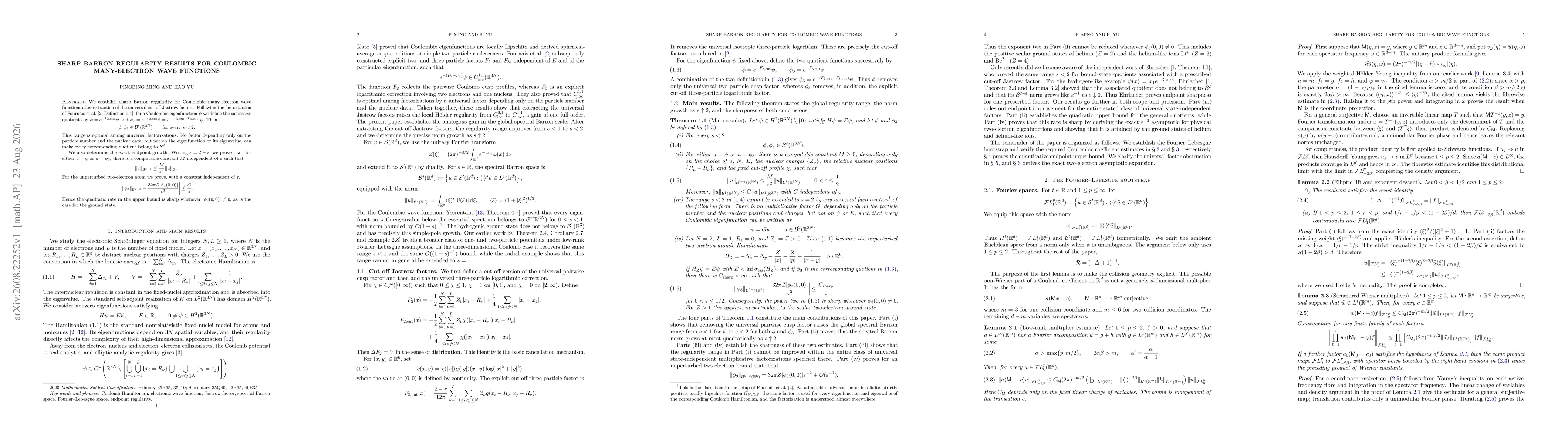 Thumbnail for Sharp Barron Regularity Results for Coulombic Many-Electron Wave Functions