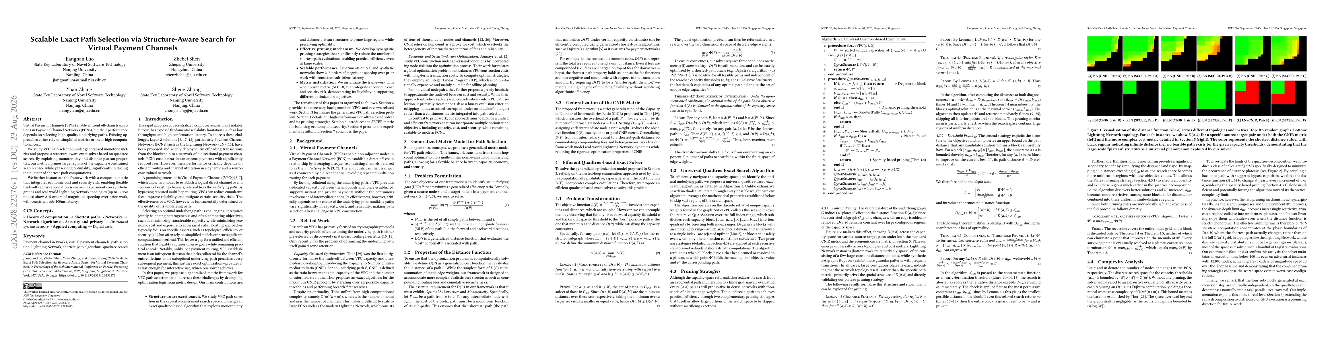 Thumbnail for Scalable Exact Path Selection via Structure-Aware Search for Virtual Payment Channels