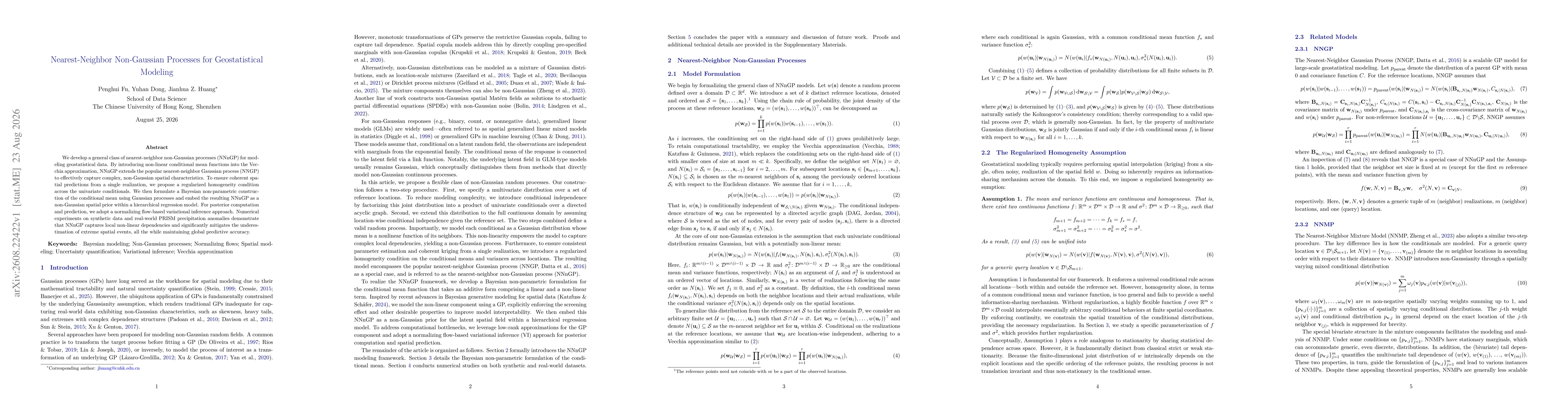 Thumbnail for Nearest-Neighbor Non-Gaussian Processes for Geostatistical Modeling