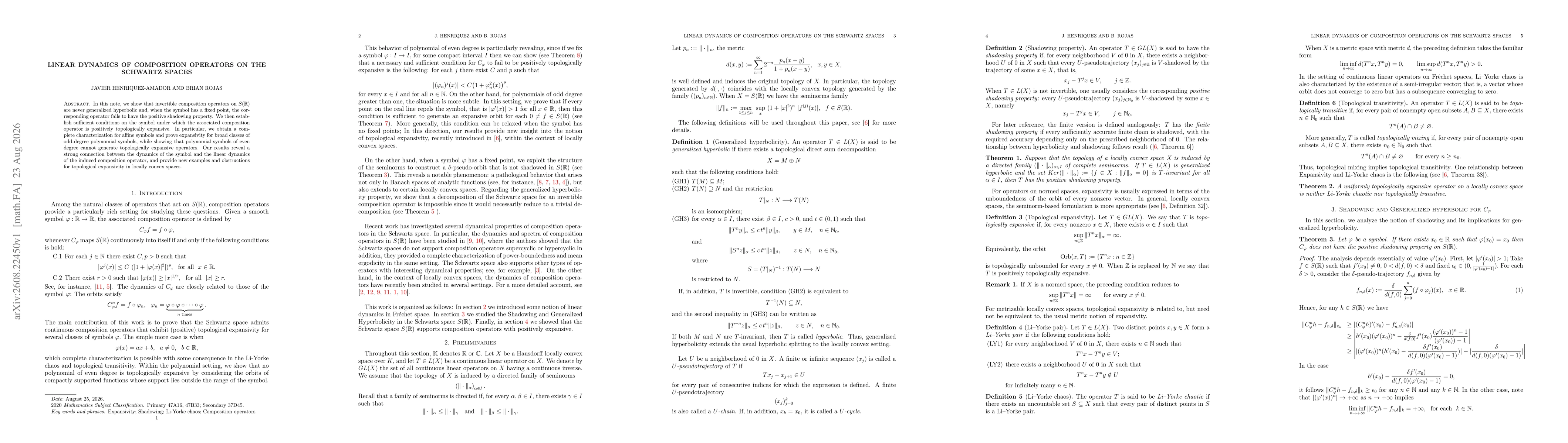 Thumbnail for Linear dynamics of composition operators on Schwartz spaces
