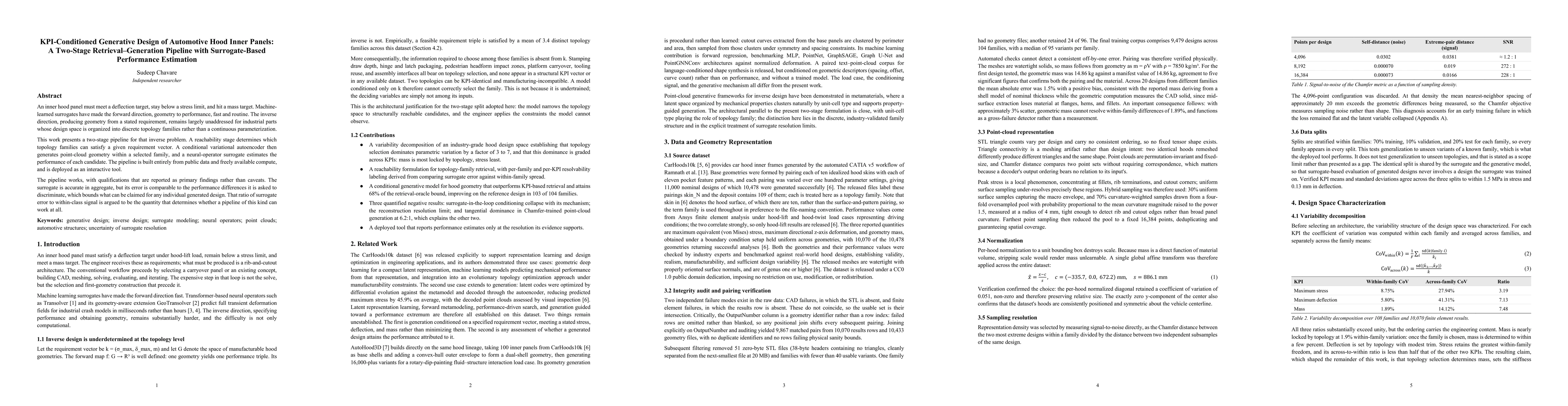 Thumbnail for KPI-Conditioned Generative Design of Automotive Hood Inner Panels: A Two-Stage Retrieval-Generation Pipeline with Surrogate-Based Performance Estimation