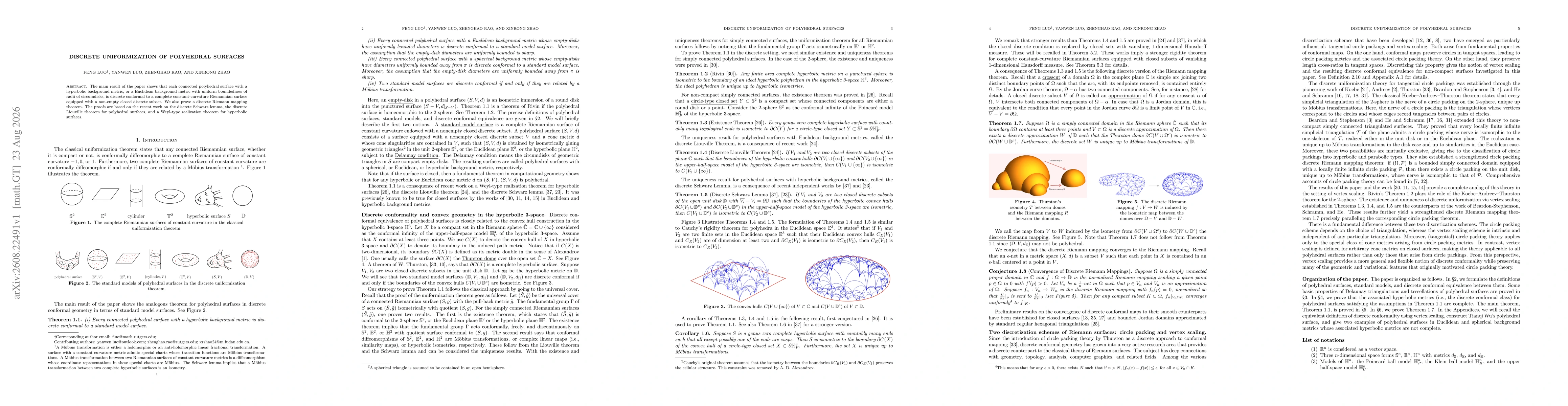 Thumbnail for Discrete uniformization of polyhedral surfaces