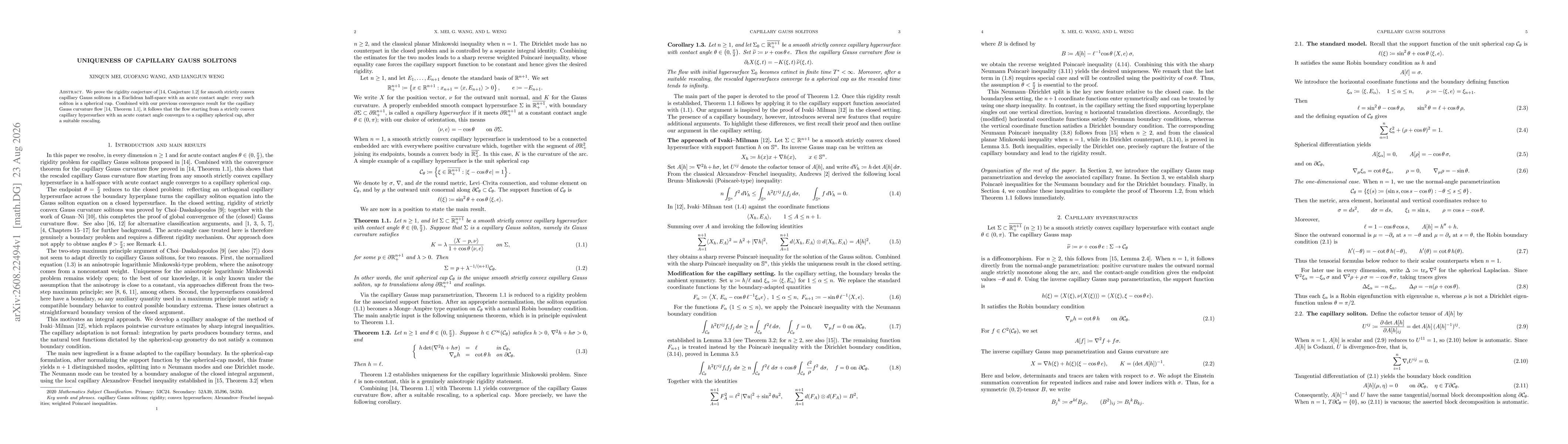 Thumbnail for Uniqueness of capillary Gauss solitons