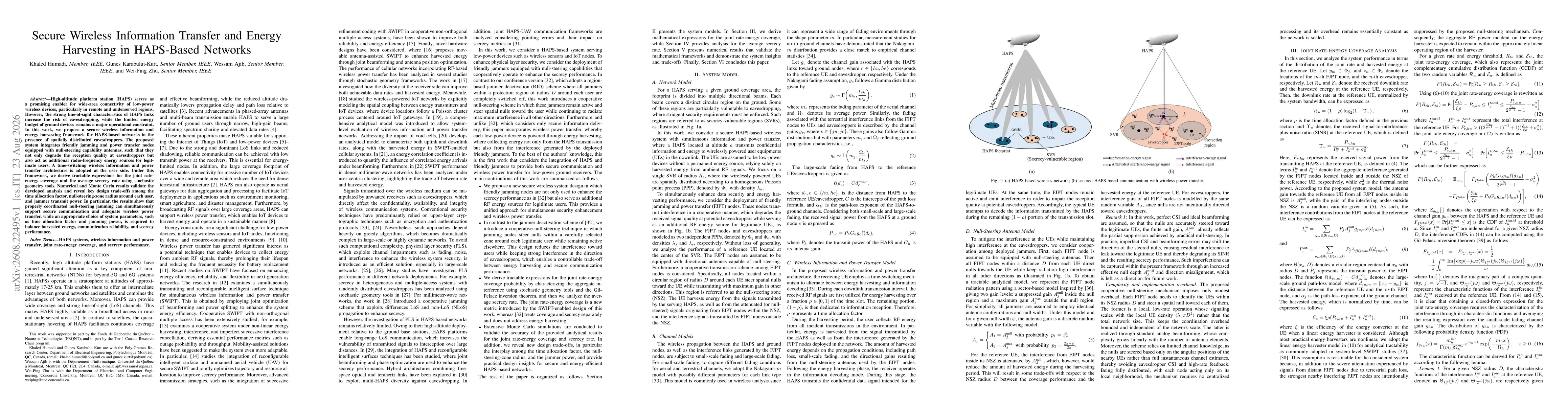 Thumbnail for Secure Wireless Information Transfer and Energy Harvesting in HAPS-Based Network