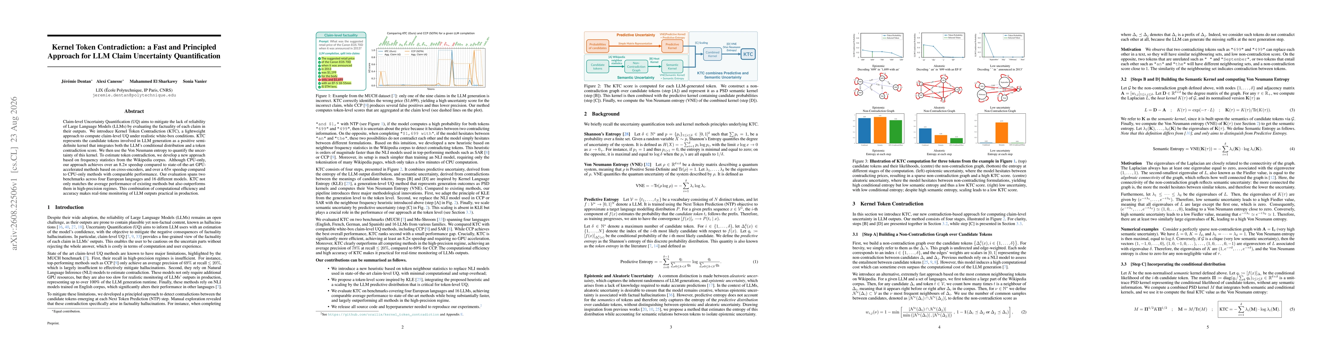 Thumbnail for Kernel Token Contradiction: a Fast and Principled Approach for LLM Claim Uncertainty Quantification