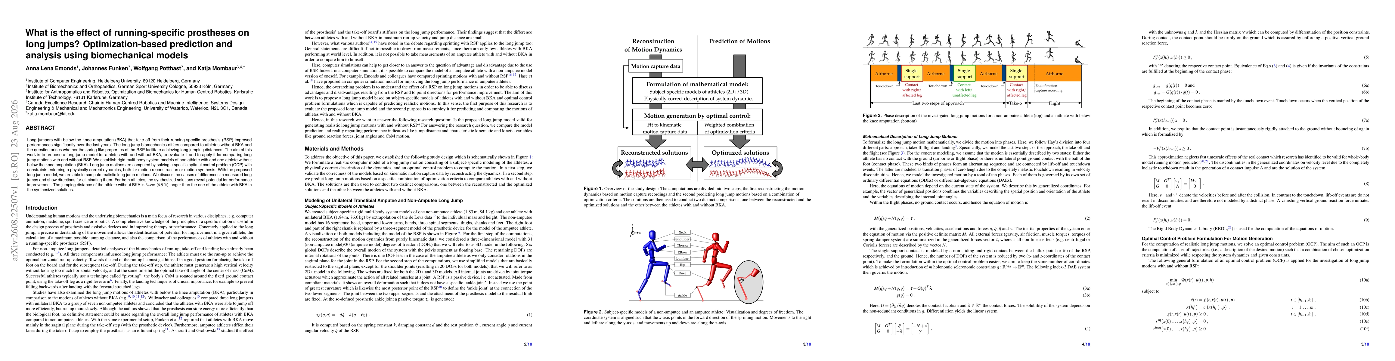 Thumbnail for What is the effect of running-specific prostheses on long jumps? Optimization-based prediction and analysis using biomechanical models