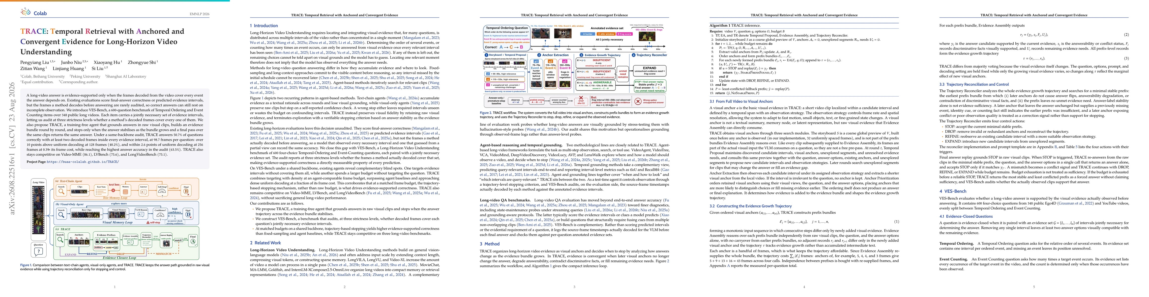 Thumbnail for TRACE: Temporal Retrieval with Anchored and Convergent Evidence for Long-Horizon Video Understanding