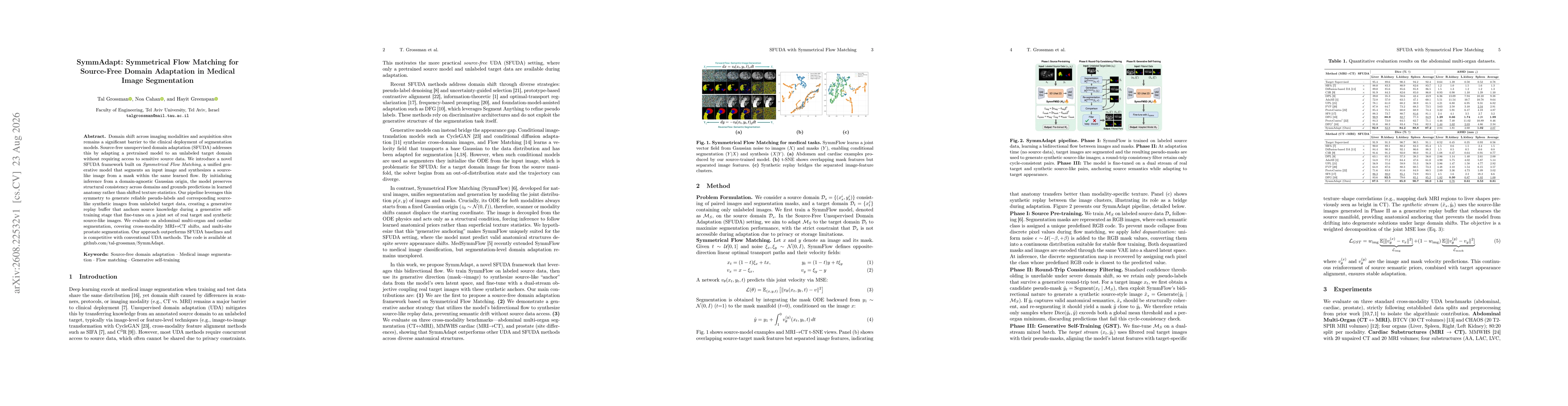 Thumbnail for SymmAdapt: Symmetrical Flow Matching for Source-Free Domain Adaptation in Medical Image Segmentation