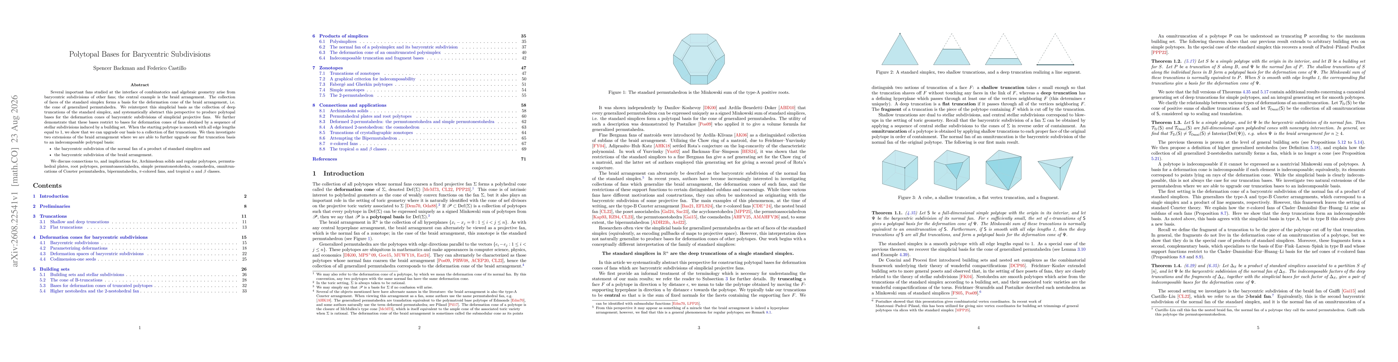 Thumbnail for Polytopal bases for barycentric subdivisions