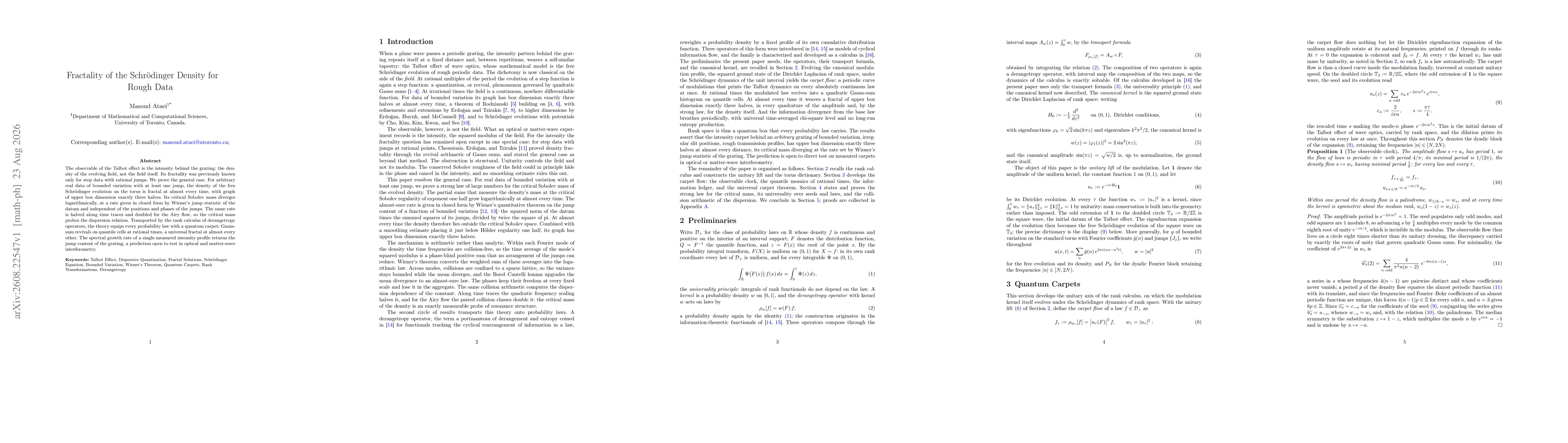 Thumbnail for Fractality of the Schrödinger Density for Rough Data