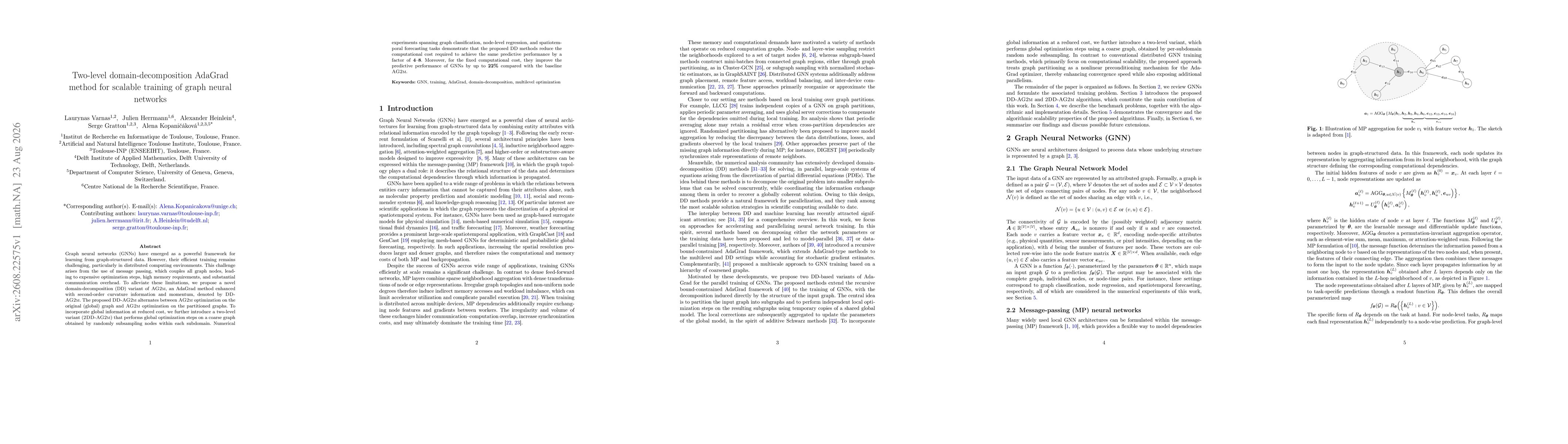 Thumbnail for Two-level domain-decomposition AdaGrad method for scalable training of graph neural networks