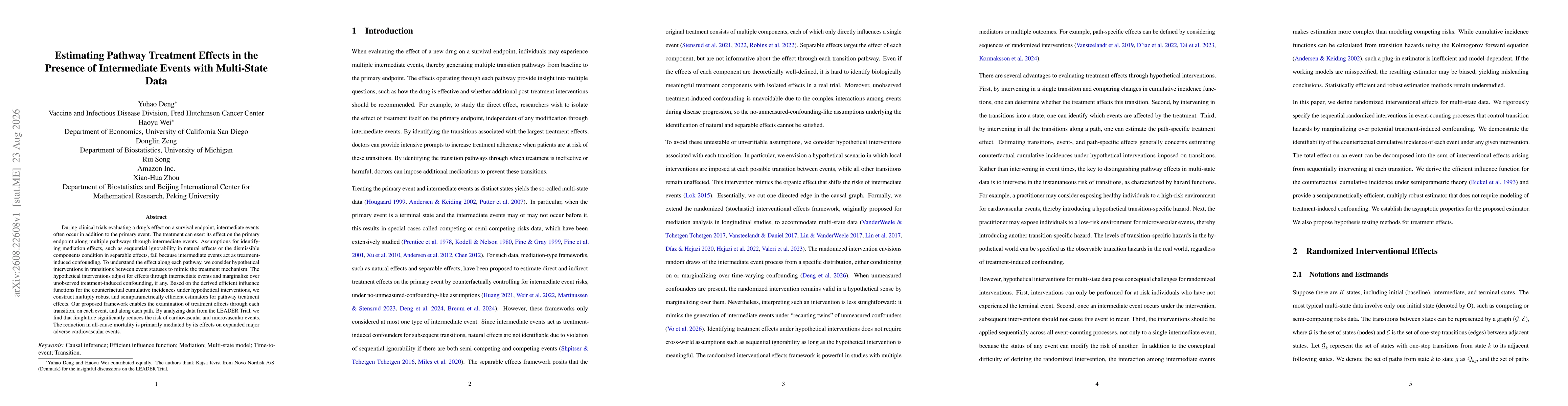 Thumbnail for Estimating Pathway Treatment Effects in the Presence of Intermediate Events with Multi-State Data
