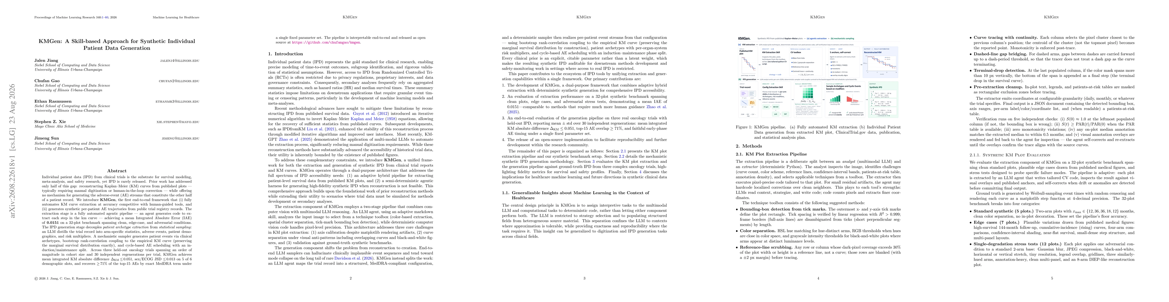 Thumbnail for KMGen: A Skill-based Approach for Synthetic Individual Patient Data Generation