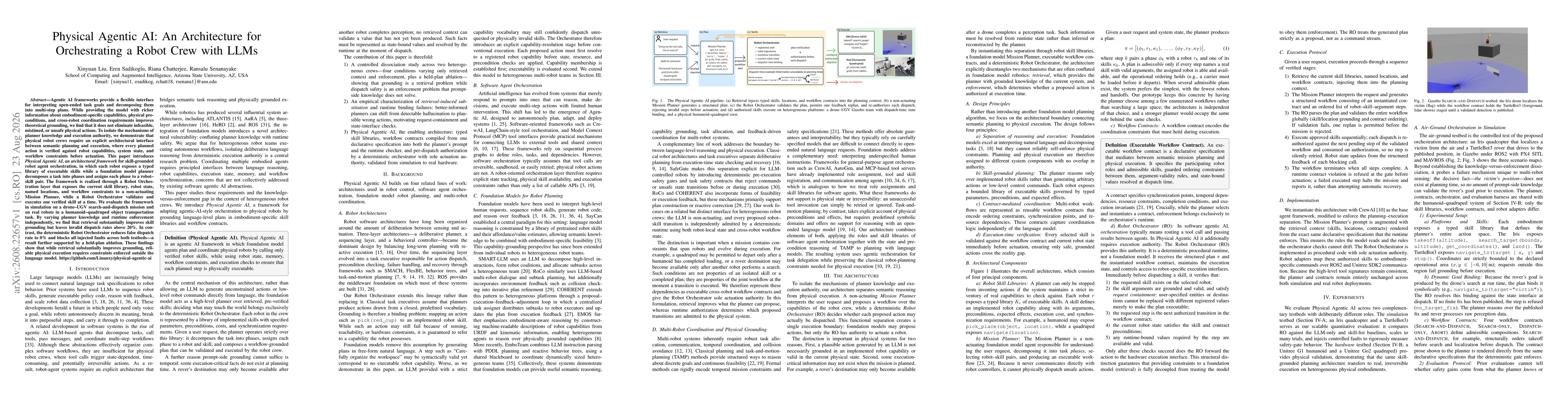 Thumbnail for Physical Agentic AI: An Architecture for Orchestrating a Robot Crew with LLMs