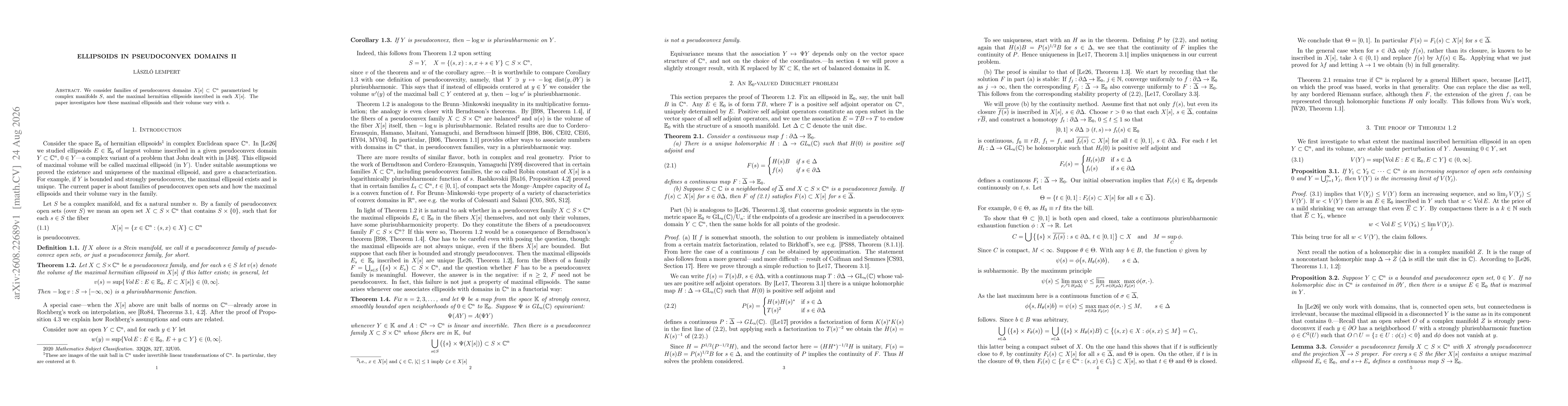 Thumbnail for Ellipsoids in pseudoconvex domains II