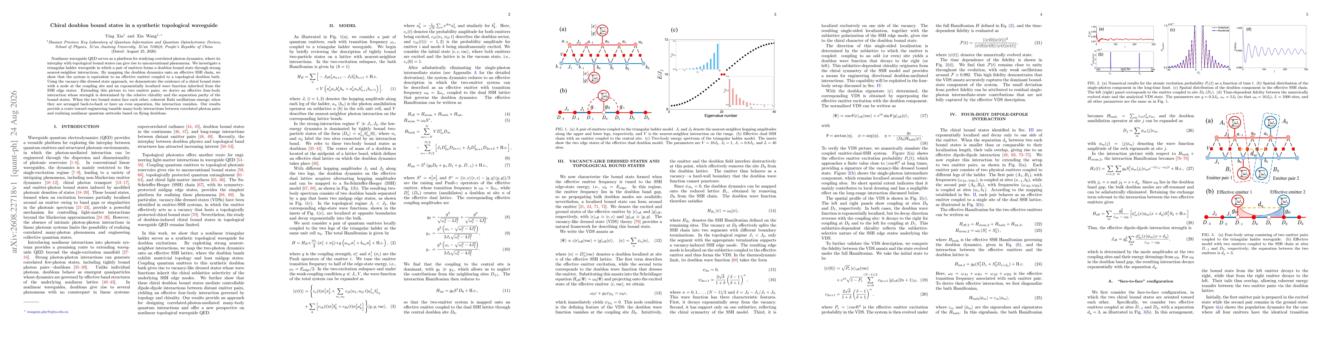Thumbnail for Chiral doublon bound states in a synthetic topological waveguide