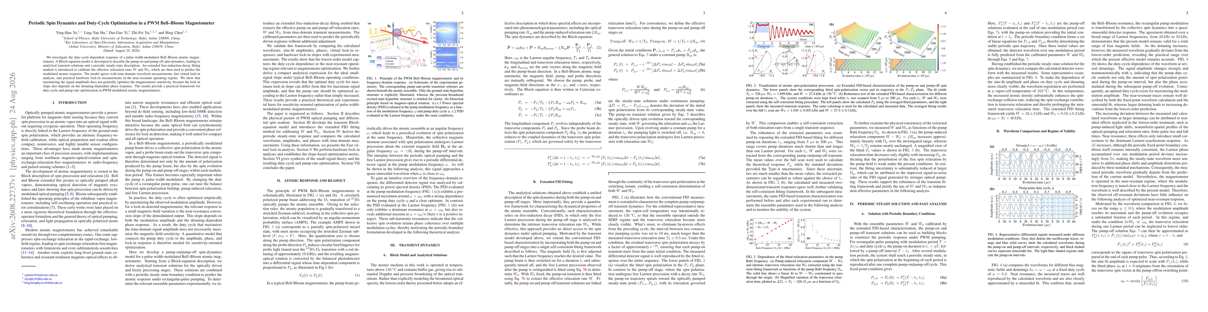 Thumbnail for Periodic Spin Dynamics and Duty-Cycle Optimization in a PWM Bell--Bloom Magnetometer