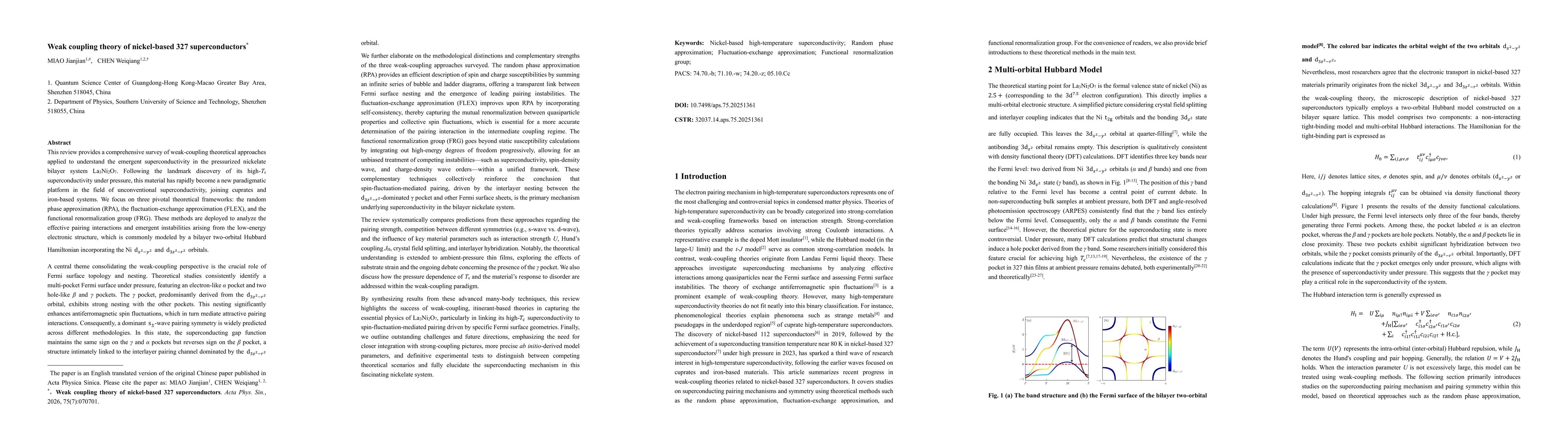 Thumbnail for Weak coupling theory of nickel-based 327 superconductors