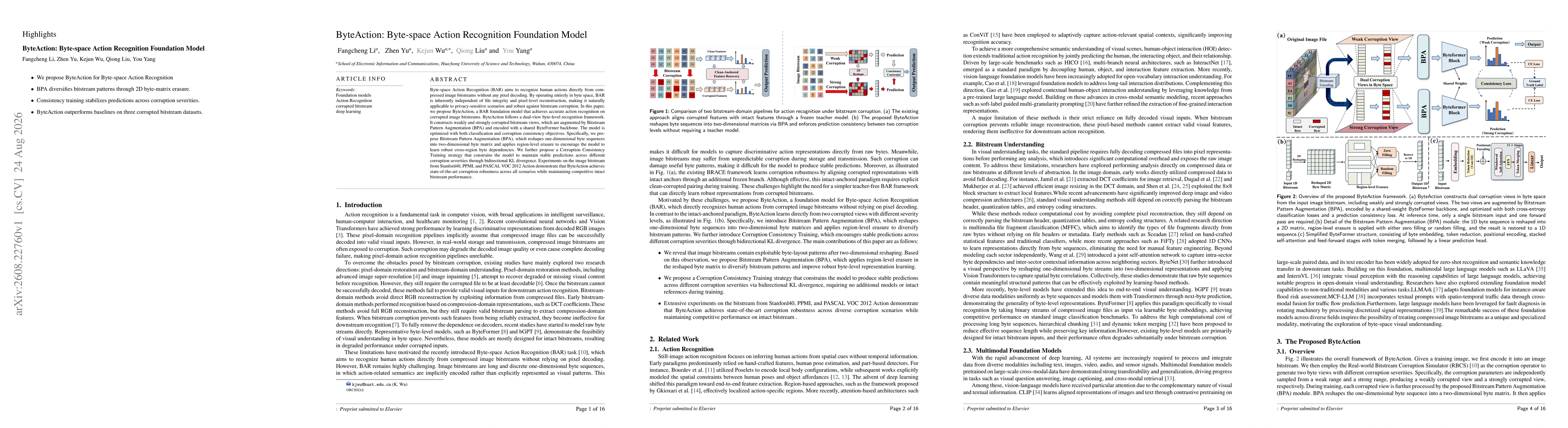 Thumbnail for ByteAction: Byte-space Action Recognition Foundation Model