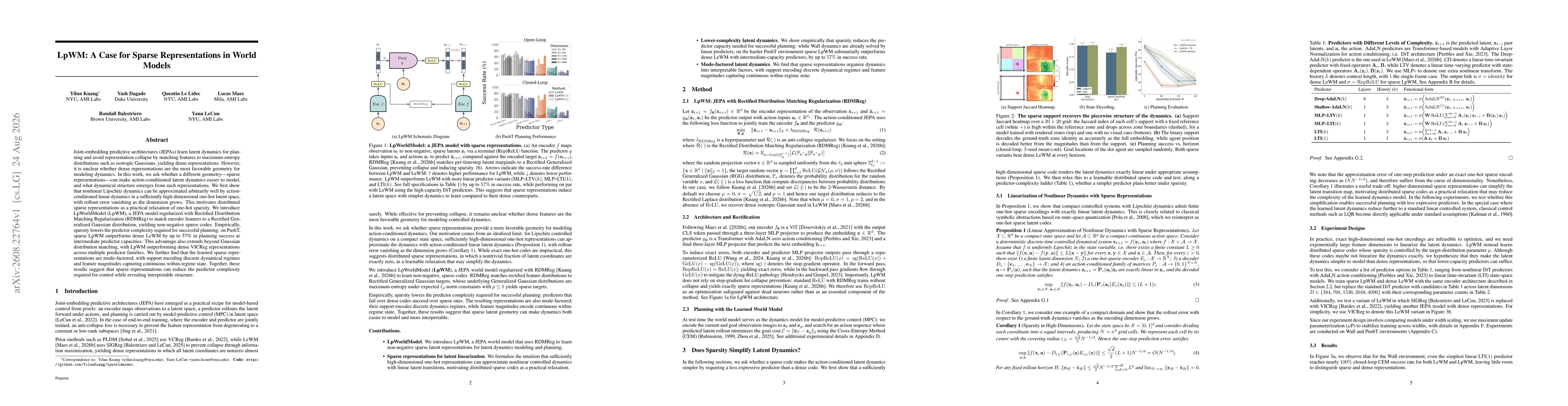 Thumbnail for LpWM: A Case for Sparse Representations in World Models