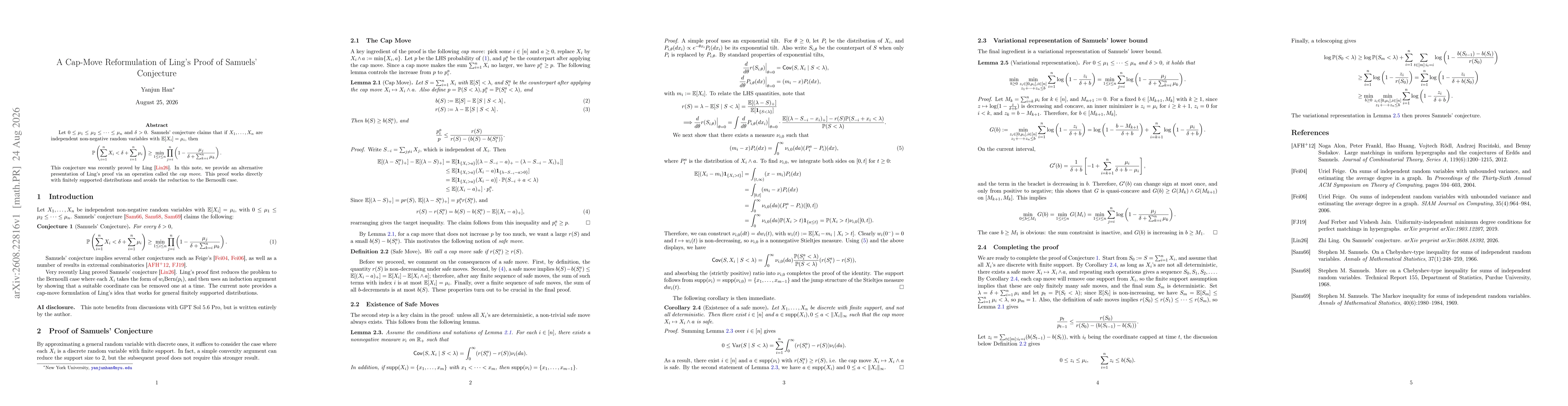 Thumbnail for A Cap-Move Reformulation of Ling's Proof of Samuels' Conjecture