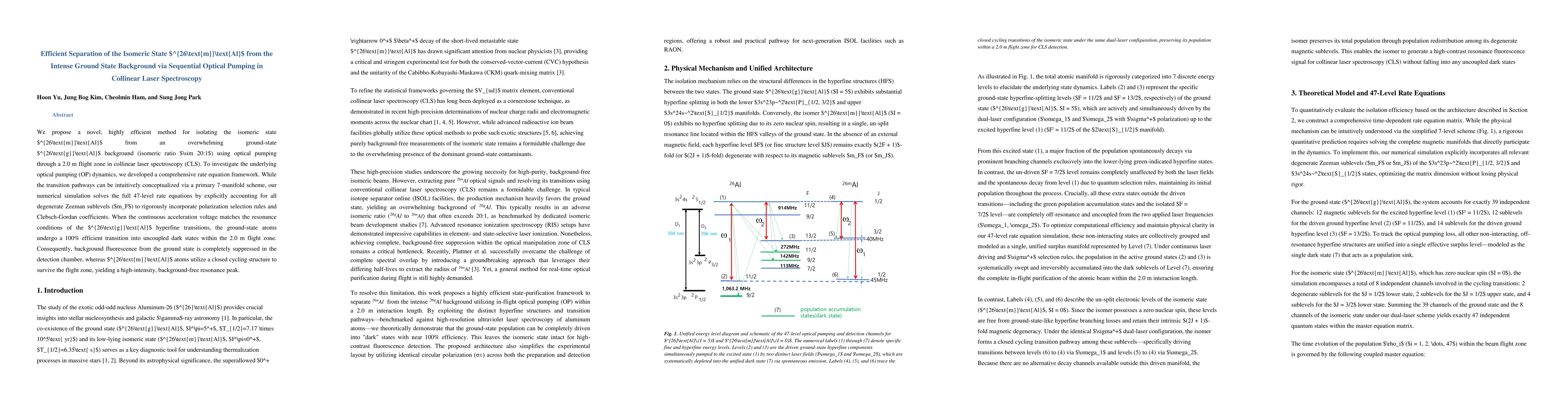 Thumbnail for Efficient Separation of the Isomeric State $^{26\text{m}}\text{Al}$ from the Intense Ground State Background via Sequential Optical Pumping in Collinear Laser Spectroscopy