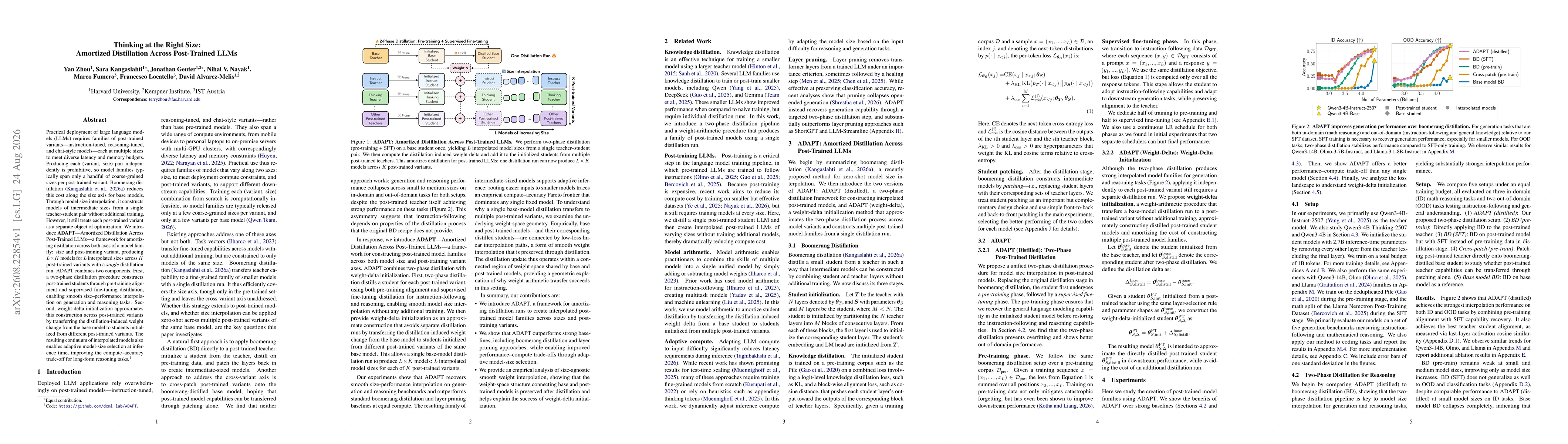 Thumbnail for Thinking at the Right Size: Amortized Distillation Across Post-Trained LLMs