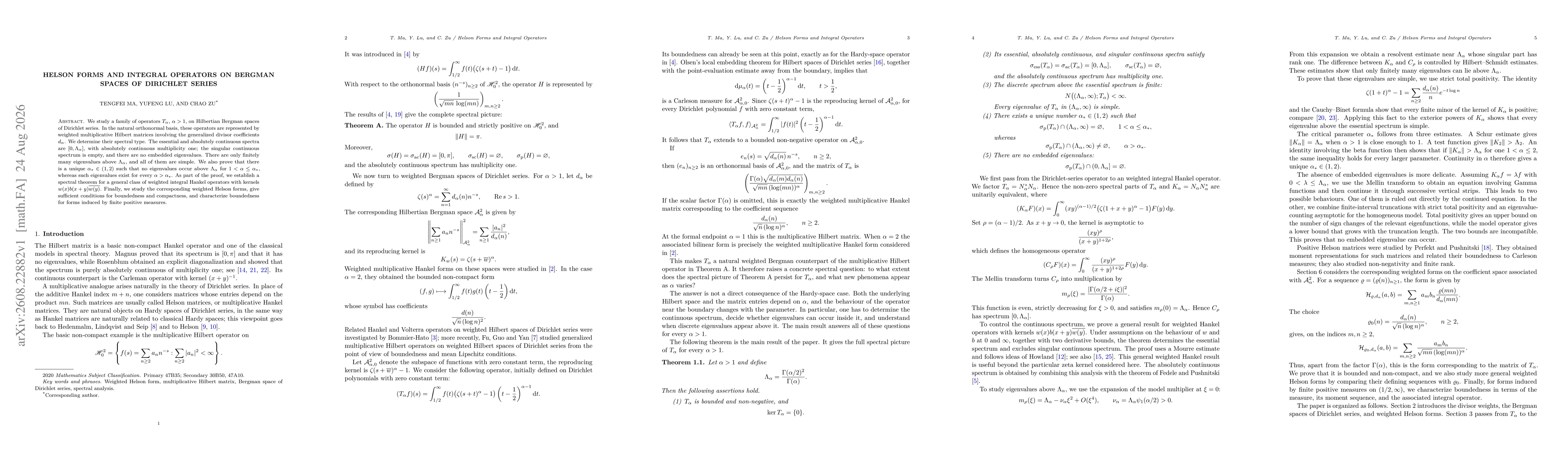 Thumbnail for Helson Forms and Integral Operators on Bergman Spaces of Dirichlet Series